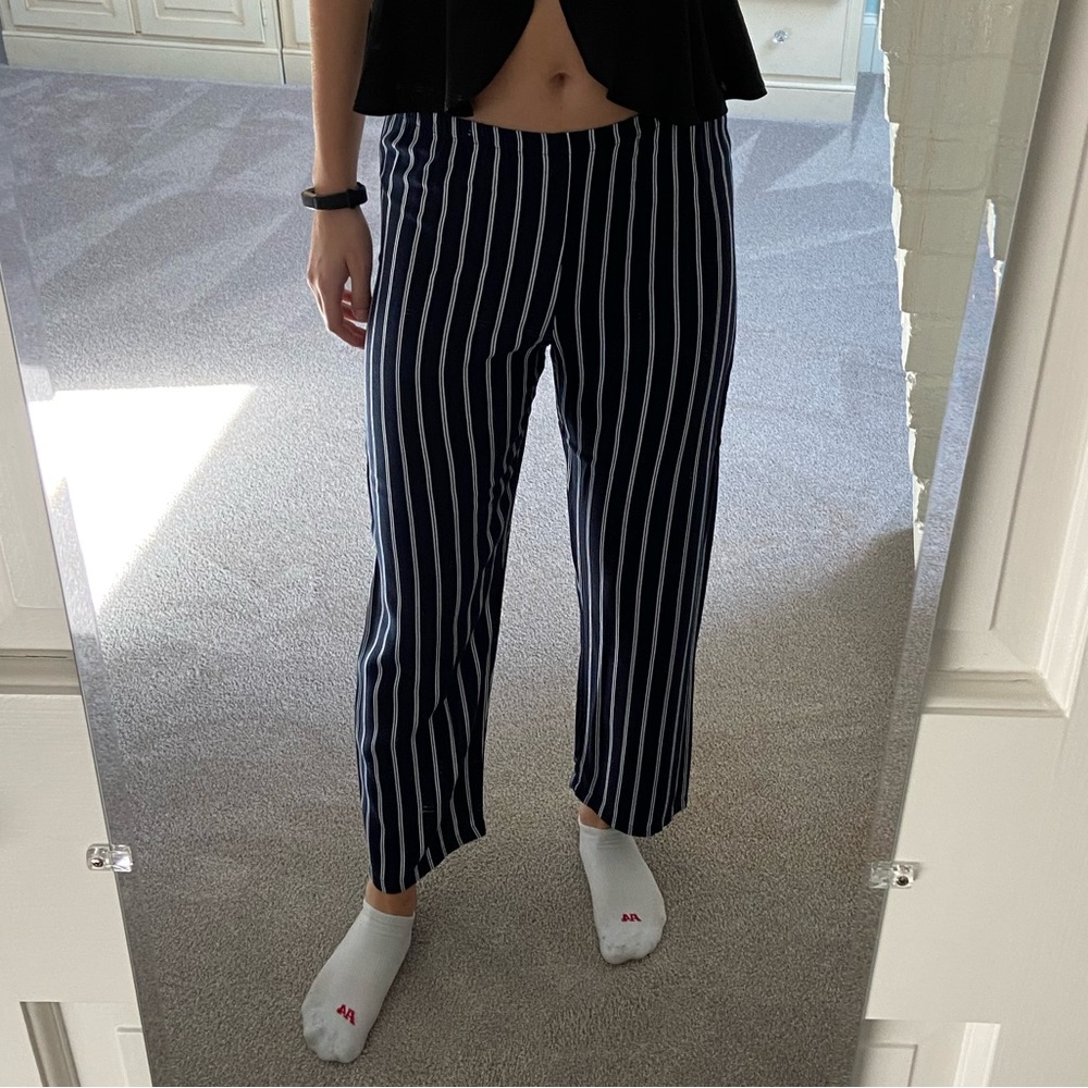 Brandy Melville Dark Navy Striped Pants